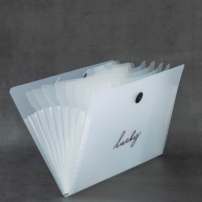 Tower buckle transparent multi-layer folder pull rope A4 student prize test paper storage bag 5-in, 8-in, 12-in file bag Specification image