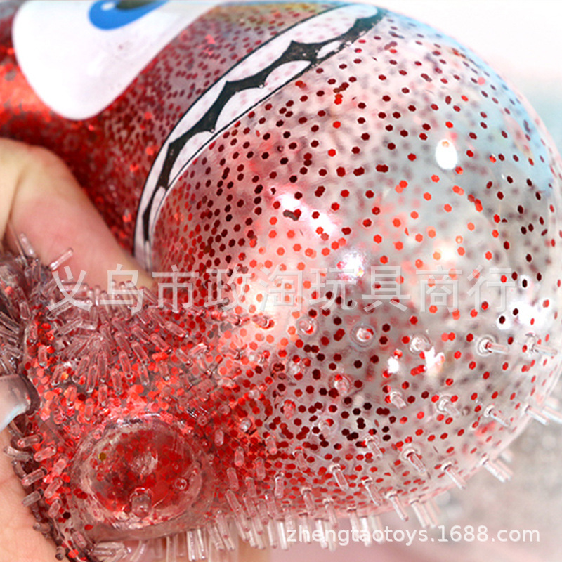 Gold Dust Little Cyclops Flash Inflatable Toy Cartoon Gift Light Relief Vent Pinch Ball Furry Ball Specification drawing