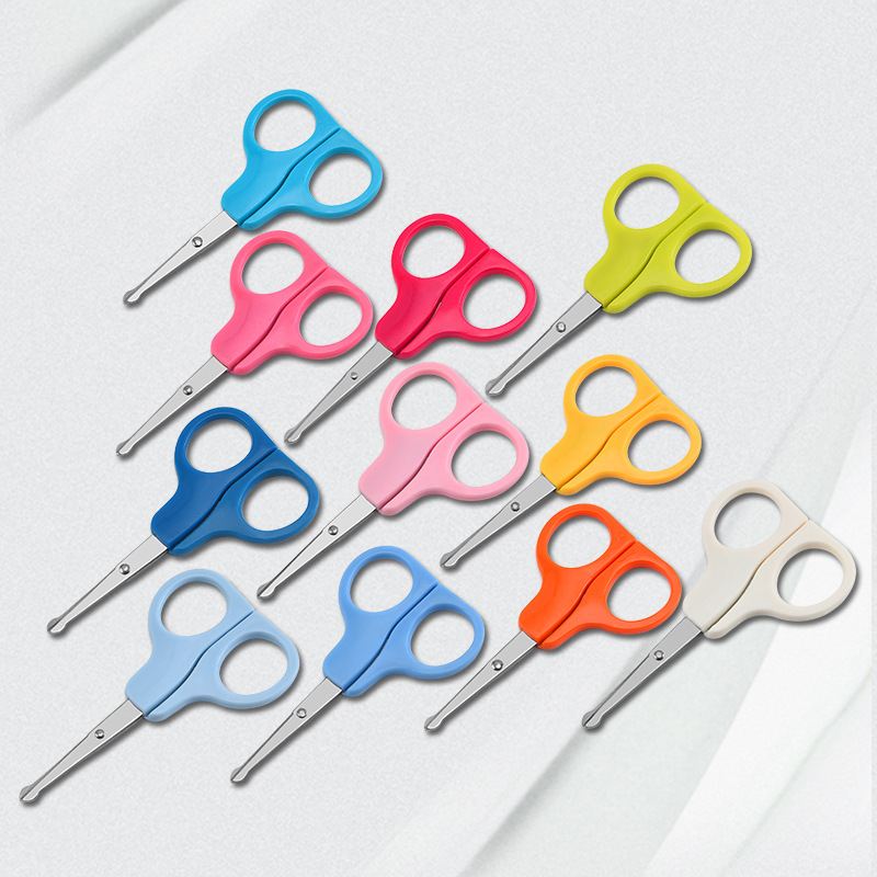 Factory wholesale stainless steel office student scissors, children's paper cutting stationery, hand scissors, plastic handles Item Picture