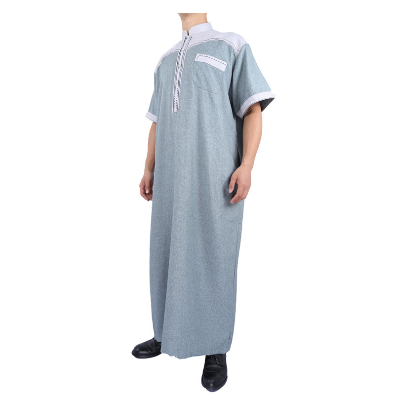 Arabian men's clothing factory wholesale new goods patchwork cotton Morocco robe Item Picture