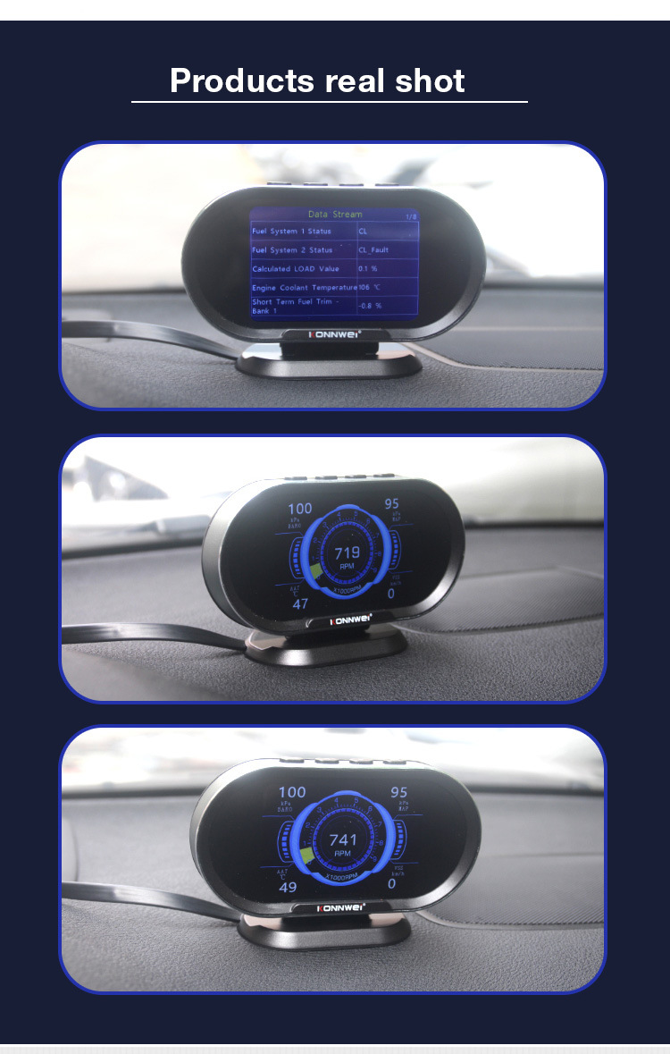 汽车改 装抬头显示器KONNWEI新款KW206汽车故障扫描仪+抬头显示器详情8