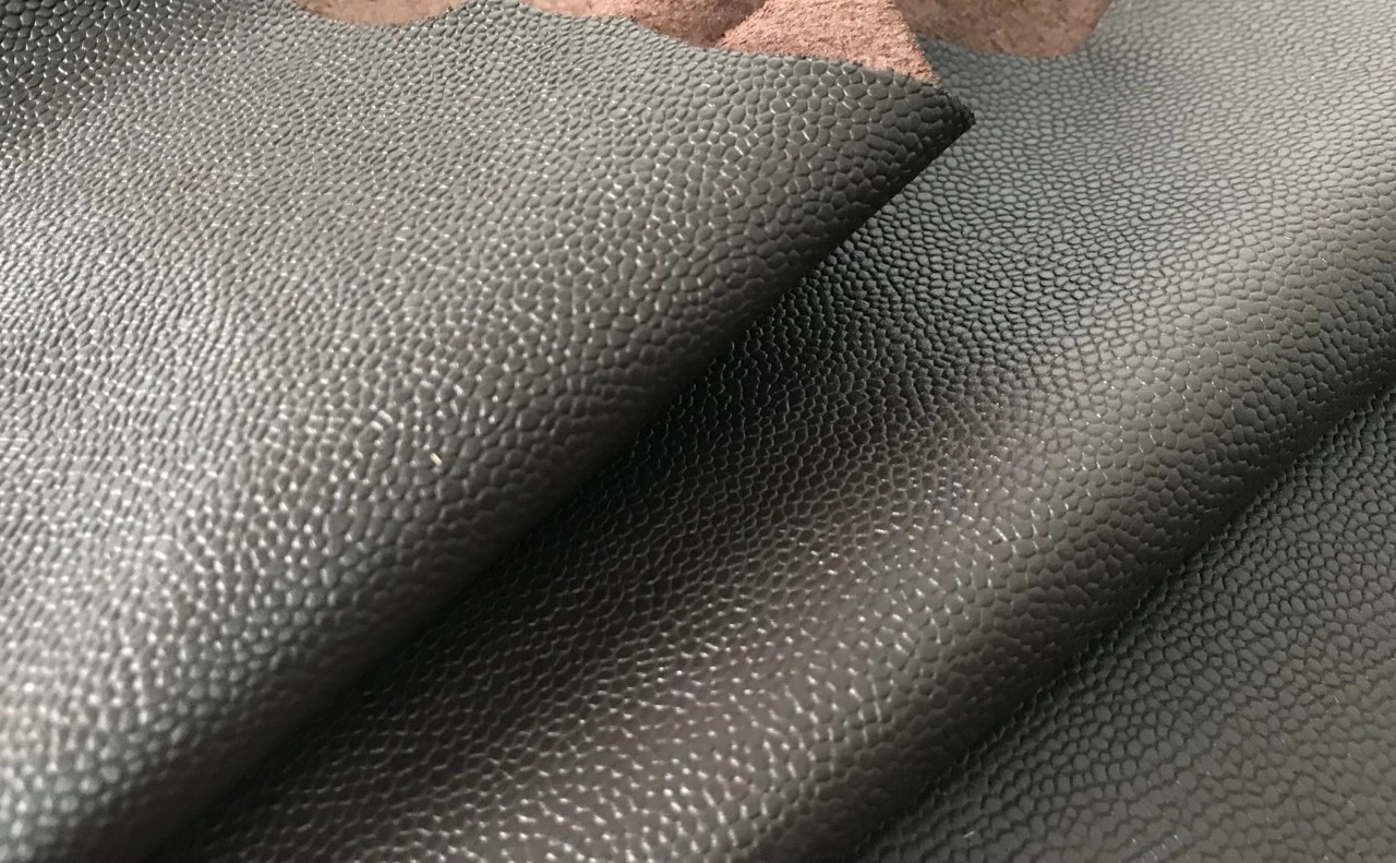 Yiwu Ha Niu genuine leather caviar top-grain cowhide 1.0-1.2mm in four colors (white/coffee/brown/black) details Picture