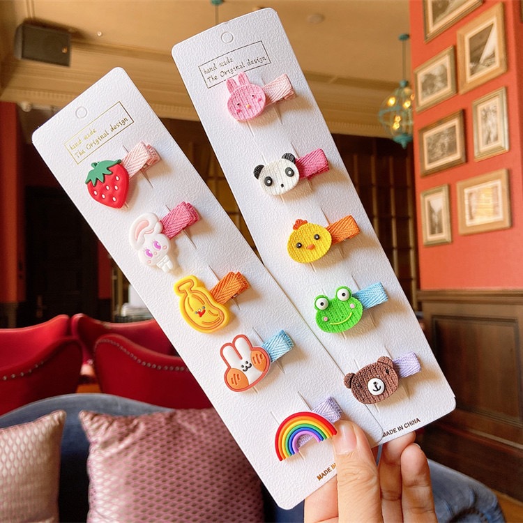 Stands de piso ins dibujos animados adorables accesorios para el pelo clips para niños tocados para bebés y niños pequeña cantidad de pelo tarjetas de pelo al por mayor