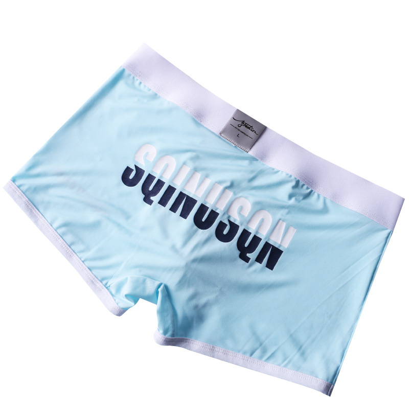 Ice Silk Men's Underpants Thin Boxers Korean Version Of The Trend Cute Youth Sexy Close-Fitting Boxers Small Shorts Item Picture