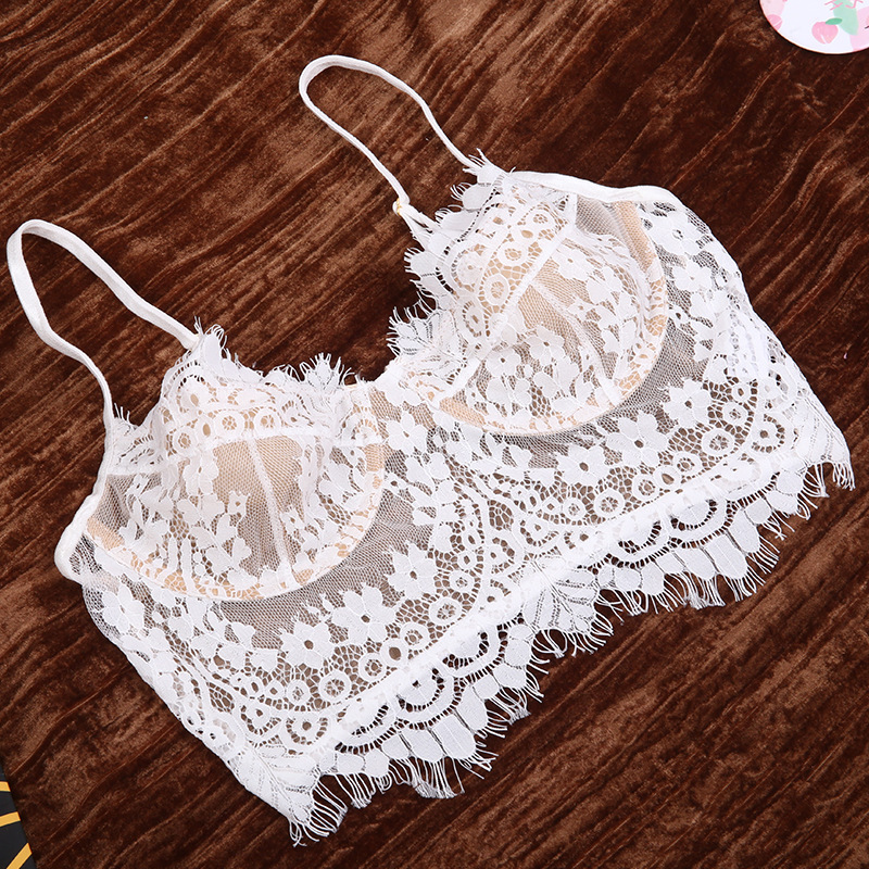 New fine-band lace back-hugging thin ice silk vest, soft cup, no steel ring, large size halter, back-hugging and strapless Application Scenario