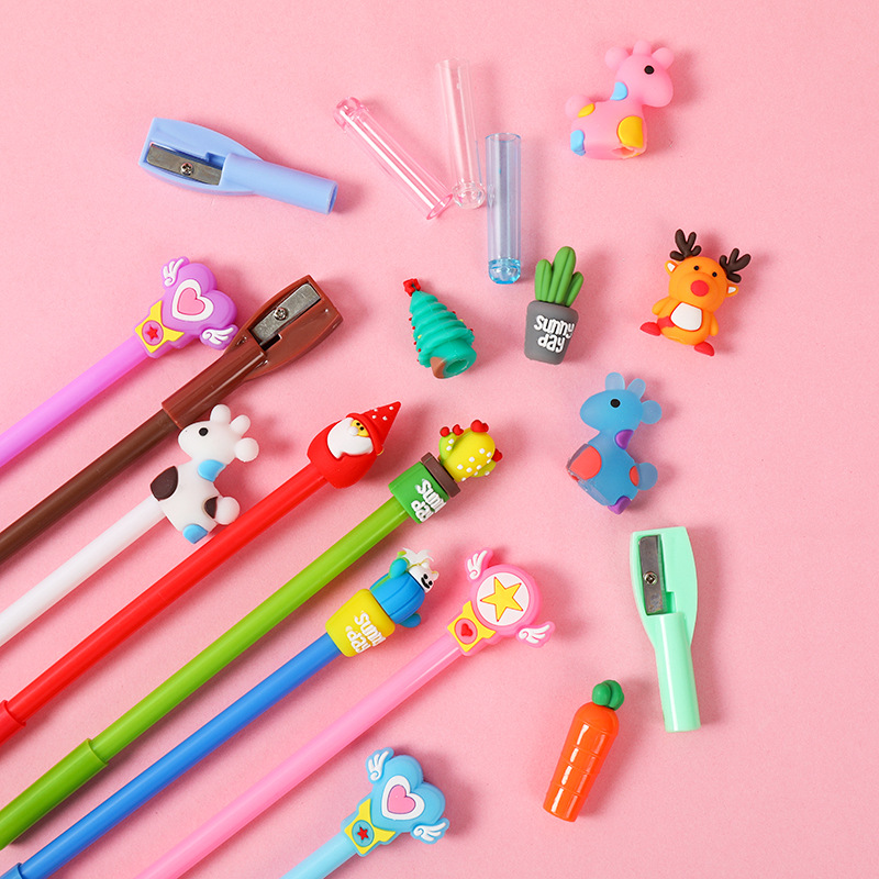 Factory direct supply of cartoon silicone pen caps, cute pencil caps, pencil protectors, and soft rubber pen caps for children and students Specification image