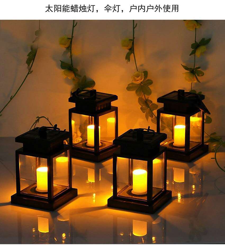 Cross-border solar retro palace lanterns, atmosphere landscape garden, outdoor wall-hung courtyard, star candles, wind lamps Specification image
