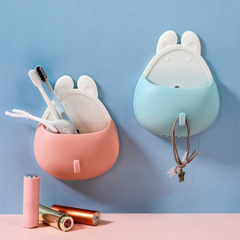 Rabbit-shaped wall-mounted storage box
