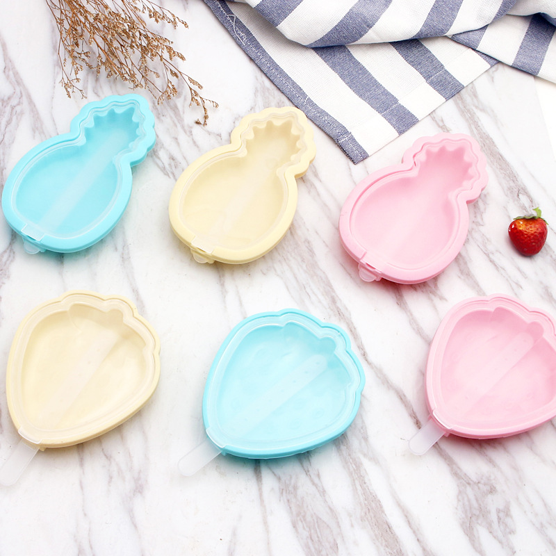 Summer silicone Popsicle mold love ice cream mold DIY ice cream mold three-piece set Popsicle ice Specification drawing