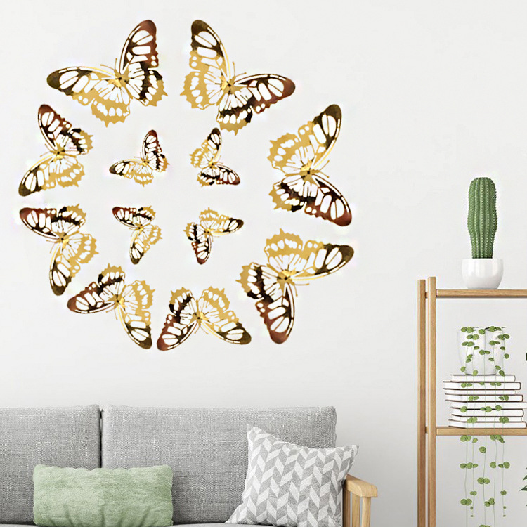 3D Hollow Three-Dimensional Butterfly Wall Paste Home Simulation Double-Sided Decoration Butterfly Party Scene Layout Cake Decoration Specification drawing