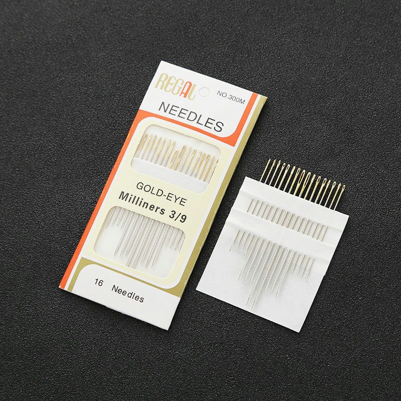 New card-mounted hand sewing needle 16 gold tail needle embroidery needle carbon steel trocar needle combination sewing tools 1 yuan shop details Picture
