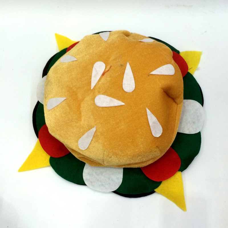 汉堡吃货世界帽子面包芝麻义乌各类外贸软帽欧美食物速食蔬菜帽子详情图1
