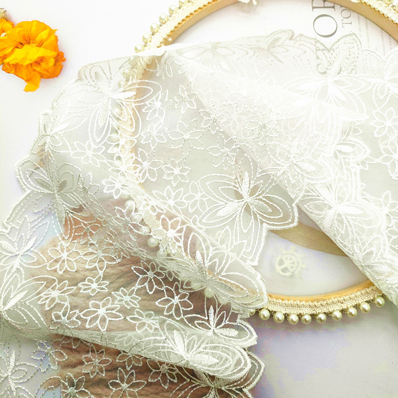 Factory Direct Lingerie Lace Lace Polyester Mesh Water Soluble Bar Code Exquisite Explosive Clothing Accessories Specification drawing