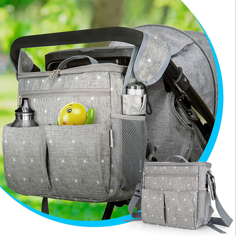 新款创意多功能婴儿车妈咪包袋储物挂包外贸大容量妈妈背包收纳包图