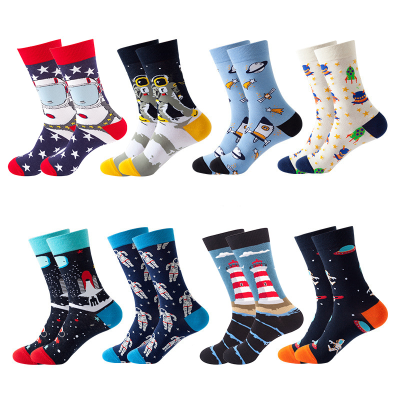 Otoño invierno nueva moda personalidad estrella tendencia calcetines mujer europa américa hip hop medias algodón amazon al por mayor