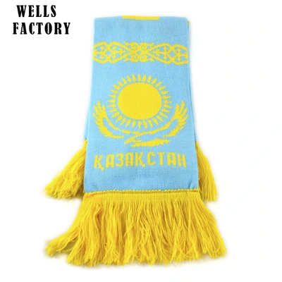 WELLS Acrylic jacquard fan scarf Warm tassel casual design thick knit scarf thumbnail