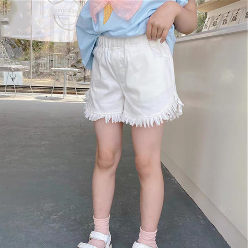 Summer 2022 Girls' Shorts - Large and medium-sized children's denim colorful shorts manufacturer wholesale, 3-12 years old outdoor trendy children's pants Application Scenario