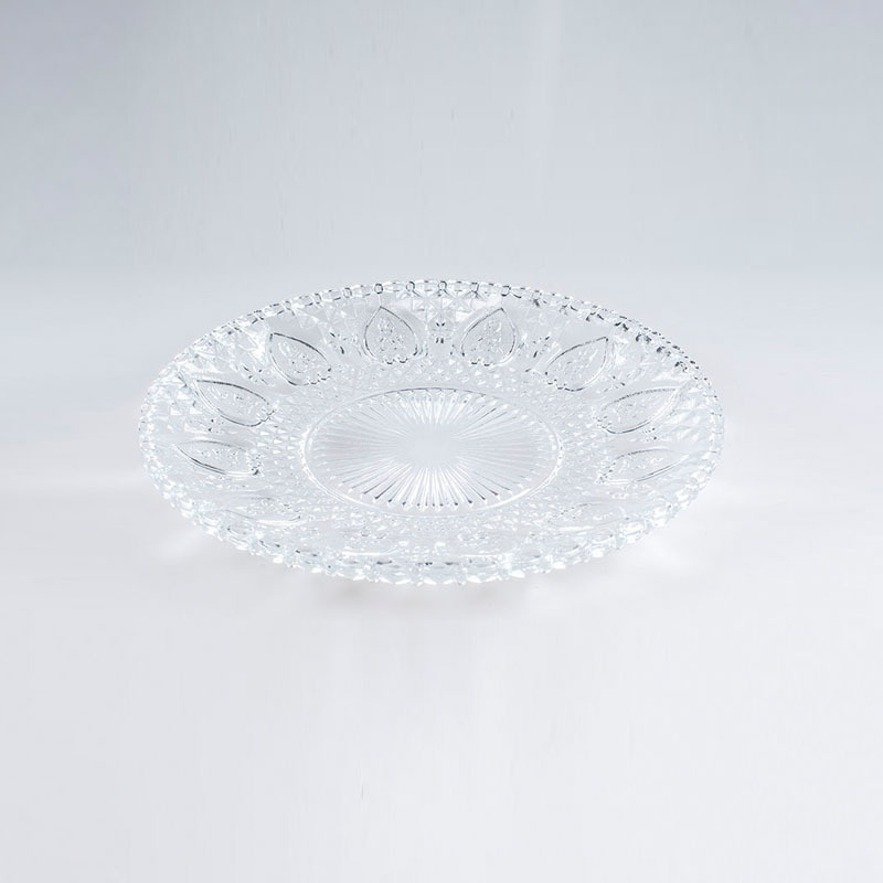 Creative living room plates, round glass flat plates, pastry plates, dessert arrangement plates, dried fruit plates, bowl, plate and dish sets Specification image