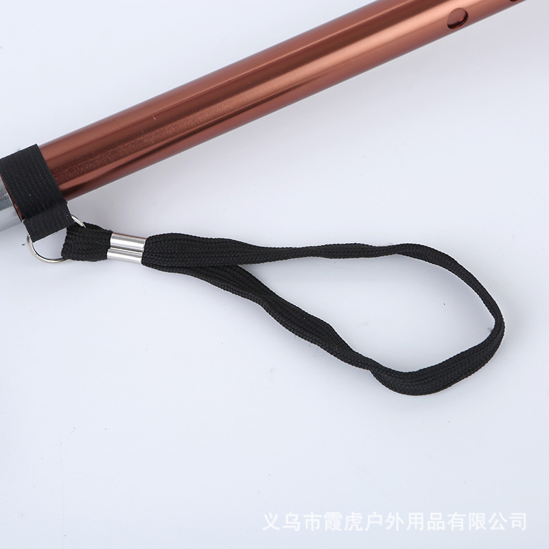 轻便老人杖带灯二节伸缩铝合金折叠杖多功能四脚杖【DS8715】白底实物图