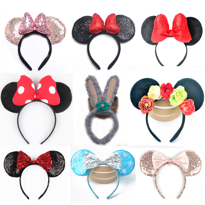 Paradise Halloween animals Fox Rabbit ears Wave light piece black ears Mickey Mickey Mouse headband Minnie Headband