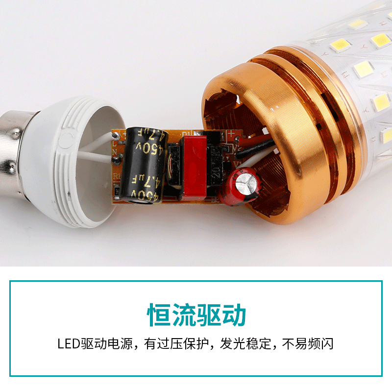 Led Bald Strong Light Bulb E14e27 Screw 12W16w Energy-Saving Household Candle Bulb Tricolor Dimming Corn Lamp Application Scenario