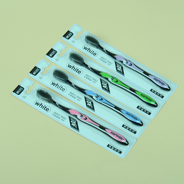 Saturday Daily Necessities Yiwu Department Store Toothbrush Wholesale After Han 605 (30 / Seat) Bamboo Charcoal Soft Bristle Toothbrush details Picture