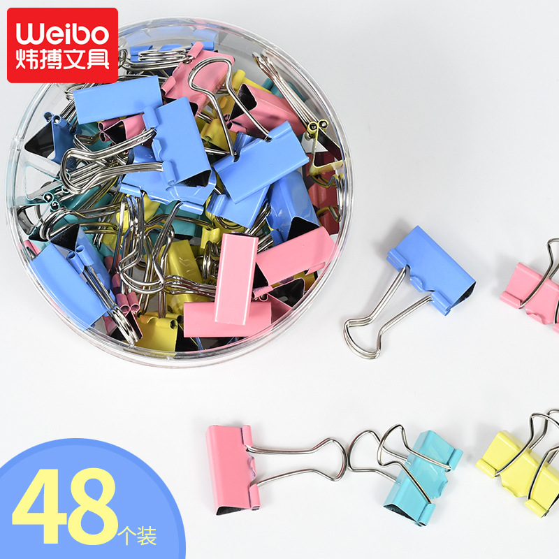 Weibo Office Stationery Wholesale 25mm small clip, document receipt long tail clip, planner iron metal fishtail clip