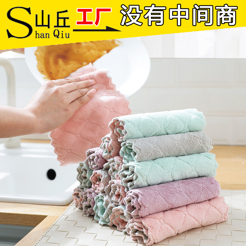 抹布家务清洁厨房洗碗布吸水不易掉毛油刷碗家用毛巾懒人百洁布图