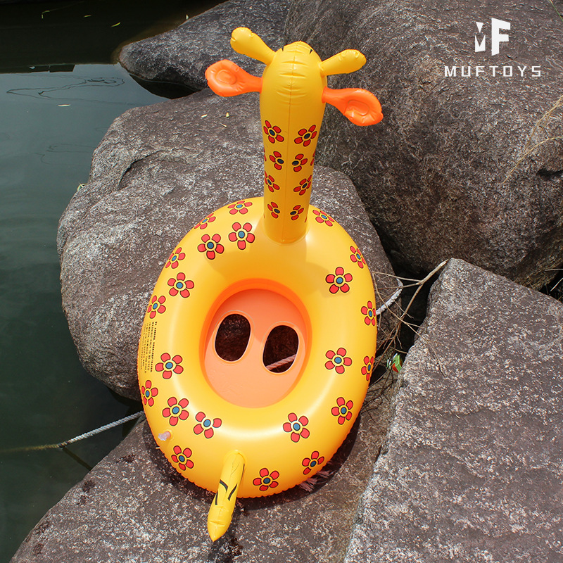 充气玩具 新款充气长颈鹿艇水上长颈鹿艇 儿童艇动物座圈详情图4