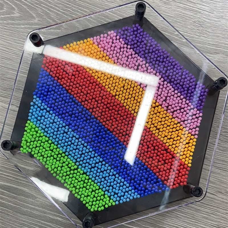 New Diamond Shape Black Edge Color Needle Frame Novel Pressure Relief Toy Home Creative Decoration 3D Hand Model Handprint Specification drawing