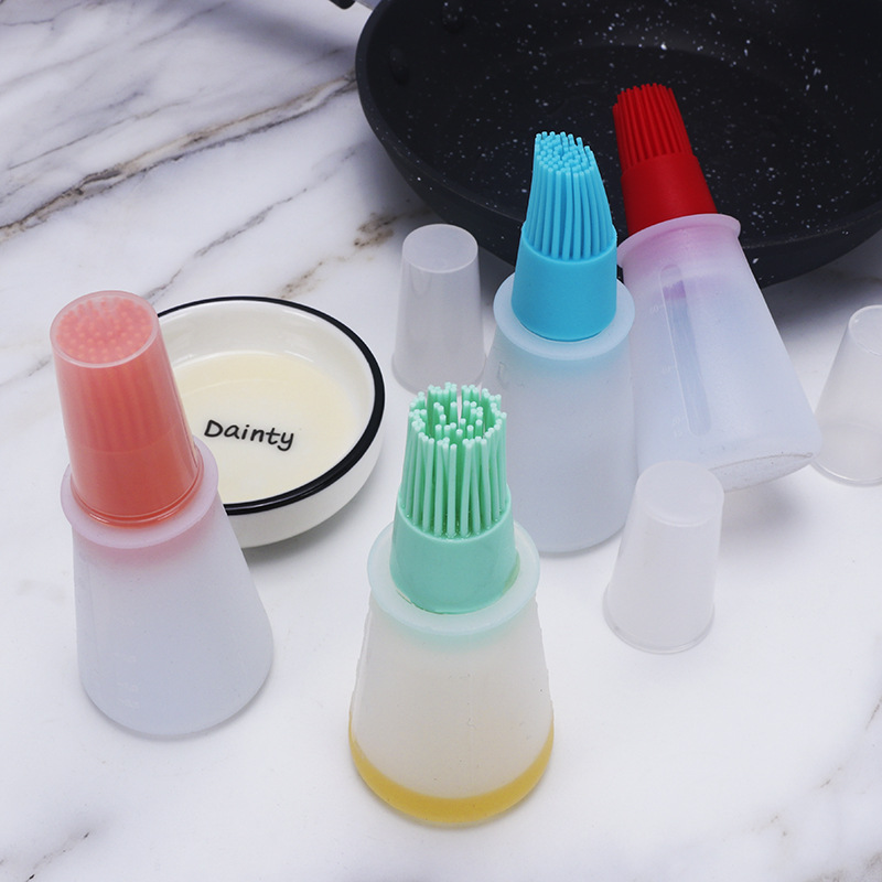 Direct Silicone With Lid Oil Bottle Brush With Graduated Barbecue Brush Sauce Brush Butter Brush High Temperature Resistant Silicone Brush Application Scenario