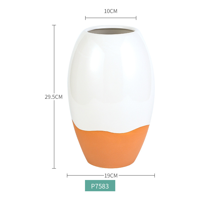 chinagoods Nordic minimalist Ceramic Vase, creative hotel home living room hydroponic flower arrangement vase, hotel retro decorative item Item Picture