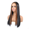 European and American long straight hair wig, mid-parted dyed light brown long hair wig, soft and natural long wig for women Specification image