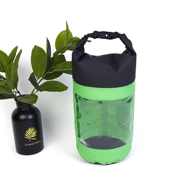 Factory direct supply of PVC mesh fabric bucket bags, spliced beach bags, waterproof backpacks, waterproof bags and waterproof bags in stock details Picture