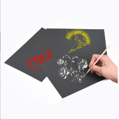 Wholesale Monochrome Solid Color Scratch Paper A4/16/8/4K Open Scratch Paper Red Yellow Blue Green White Scratch Painting Item Picture