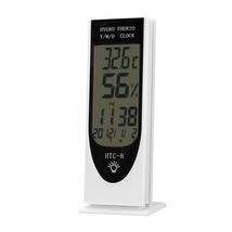 电子温度计 家用室内温湿度计 婴儿高精度闹钟夜光HTC-8