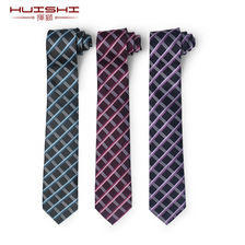 厂家商务男士现货简易格纹8CM高密度提花休闲成熟男士手打领带