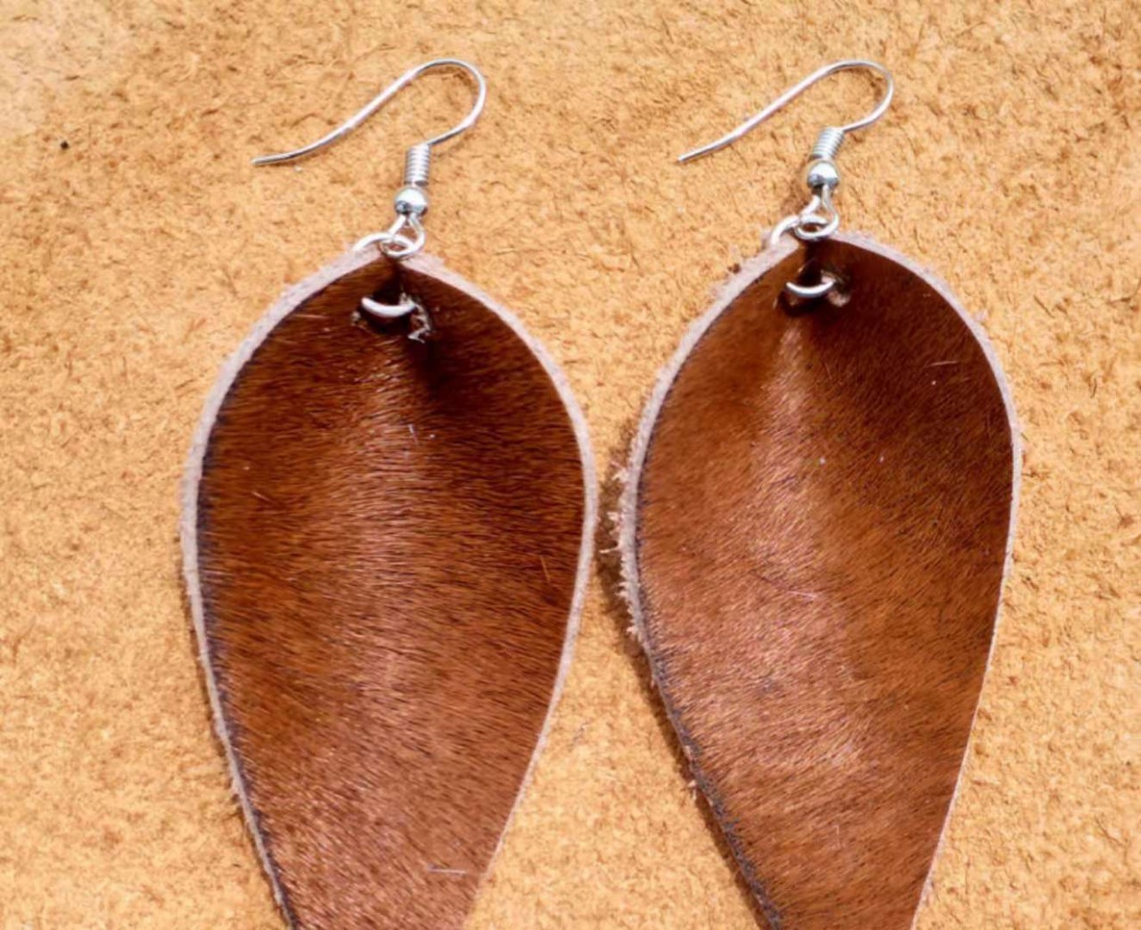 哈牛真皮2020马毛复古耳环树叶长款欧美耳饰 各种颜色马毛都可订