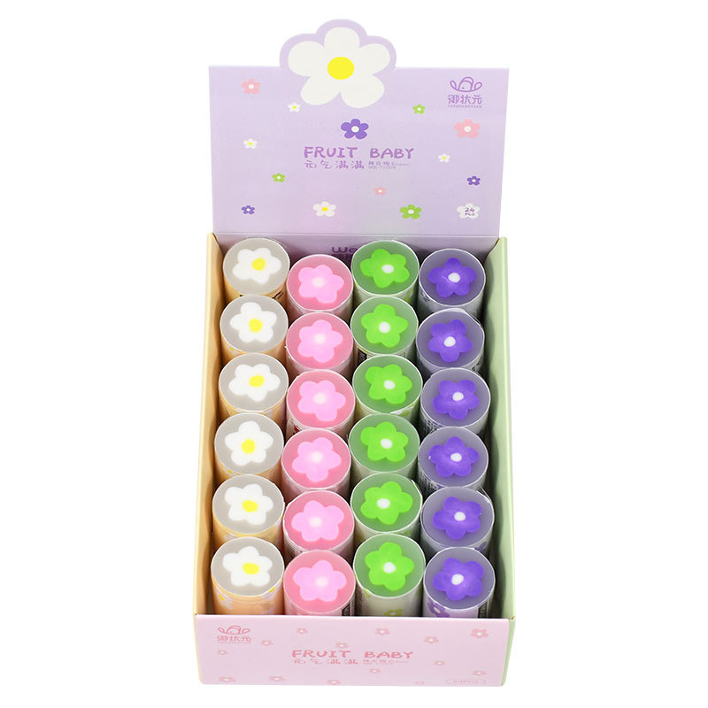 Weibo Stationery Wholesale Eraser Round Cute Kindergarten Reward Like Leather New Cartoon Flower Learning eraser Item Picture