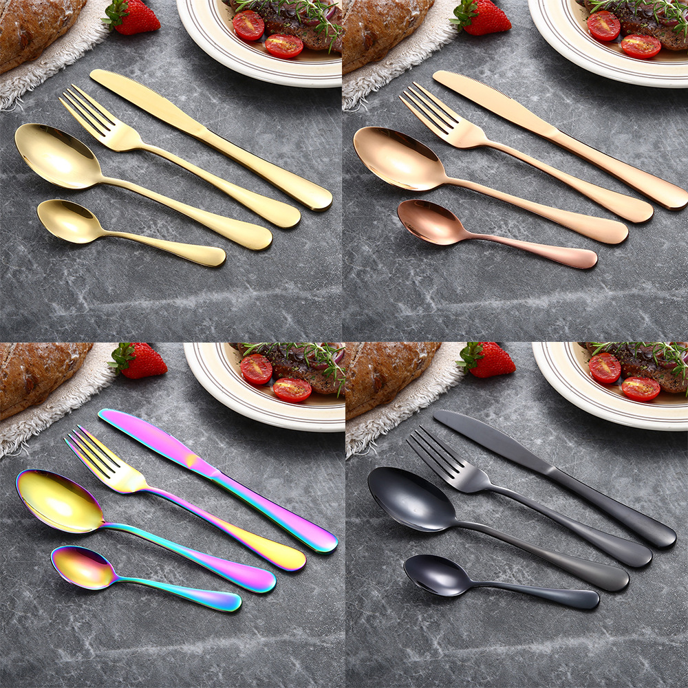 Manufacturers Cross-Border Direct Sales Of Amazon Stainless Steel Tableware 24 Sets Of Western Steak Knife, Fork And Spoon Cross-Border Gift Box Set Application Scenario