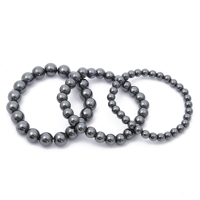 Europe And The United States Foreign Trade Hot Magnetic Black Gall Stone Bead Bracelet 6Mm8mm10mm Black Gall Stone Bracelet Couple Bracelet Gift Small Gift Manufacturers Wholesale Item Picture