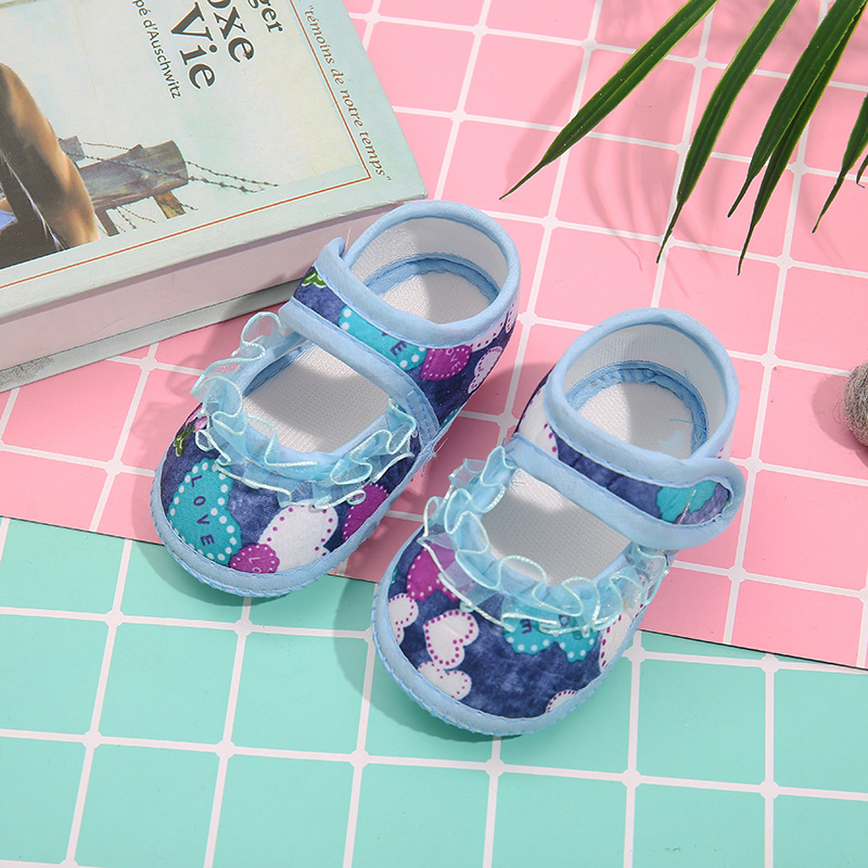 3-12 Months Spring And Autumn Newborn Cute Baby Shoes Princess Lace Soft Soled Baby Shoes Step Shoes Specification drawing