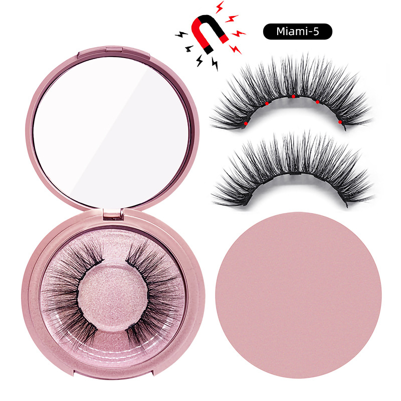 Single-pair five-magnetic false eyelashes, glue-free magnetic eyelashes, magnetic eye eyelashes, 3D stereoscopic sharding eyelashes manufacturer shanilak Specification image