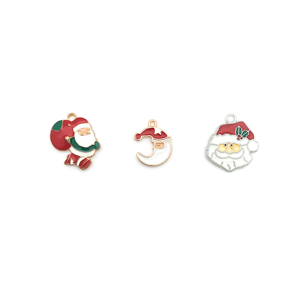 Diy Hand Drip Santa Claus Earrings Pendant Pendant Alloy Accessories Jz10 details Picture