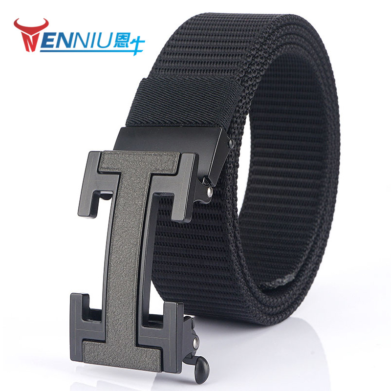 Factory direct sales of men's belts with nylon automatic buckle. Hot sales on Kuaishou and Douyin live streaming. One-piece consignment of casual belts