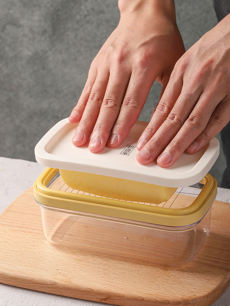 Factory direct sales butter box butter box cheese cutting crisper sealed rectangular storage box baking tools