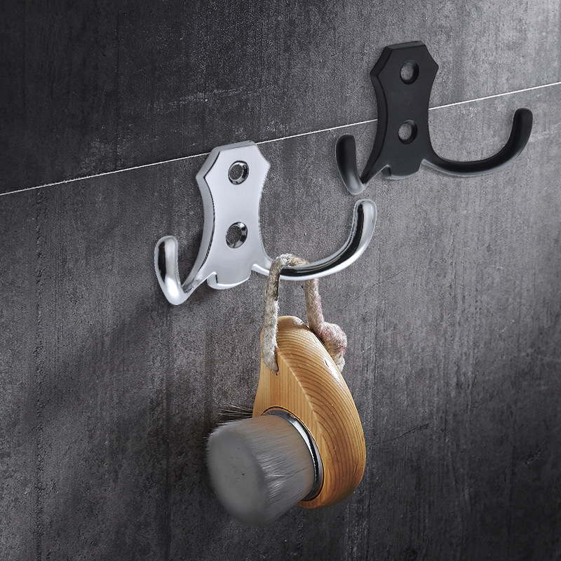 Simple hook black coat hook wall hanging wall single hook behind door creative coat hook wall single hook hanging clothes Specification drawing