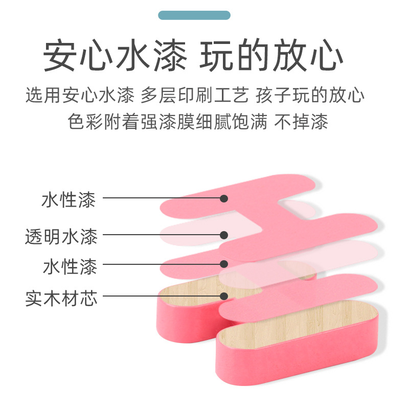 Children's wooden early education digital and letter three-dimensional puzzle board matching game shape recognition toy details Picture