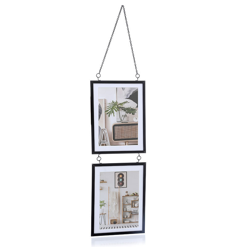 三联框相框黑色金色相框 跨境创意多联相片装饰相框墙挂玻璃相框白底实物图