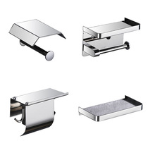 304 Stainless steel paper towel holder Punch free paper towel box Toilet roll paper towel box Bathroom phone holder
